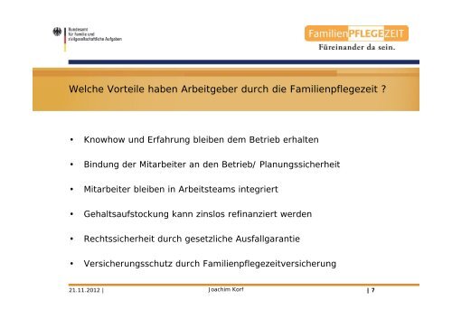 Familienpflegezeitgesetz - Erfolgsfaktor Familie