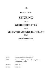Bürgermeister Friedrich Stockinger - Marktgemeinde Rainbach im ...
