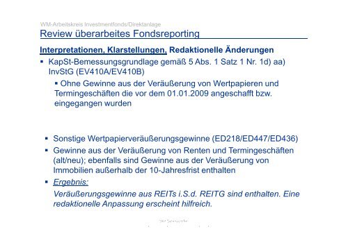 Interpretationen, Klarstellungen, Redaktionelle Änderungen