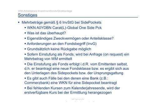 Interpretationen, Klarstellungen, Redaktionelle Änderungen