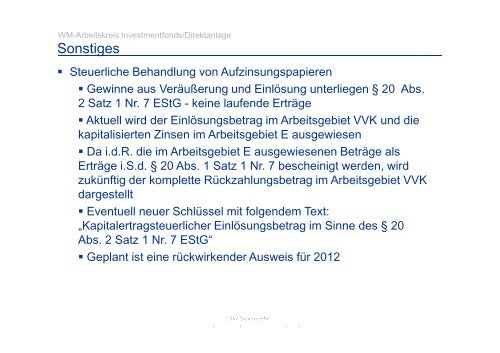 Interpretationen, Klarstellungen, Redaktionelle Änderungen