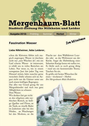 Mergenbaum-Blatt Herbst 2012 - von Wolfgang Giegerich