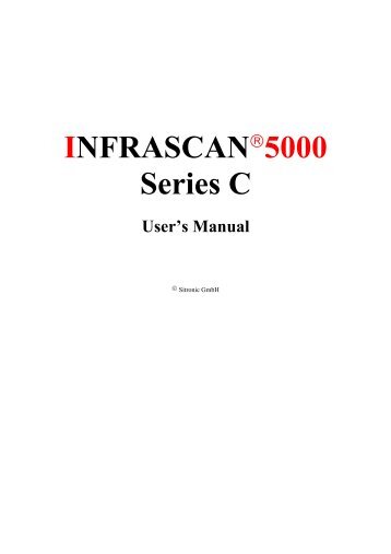 Infrascan 5000 documenation - SITRONIC