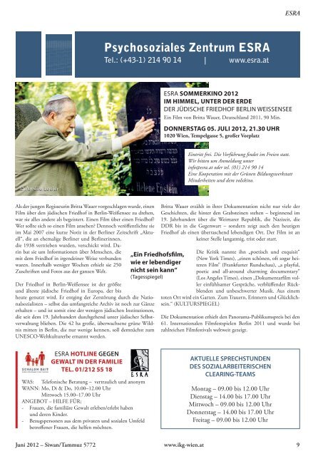 Insider Juni 2012 als pdf herunterladen - Israelitische ...