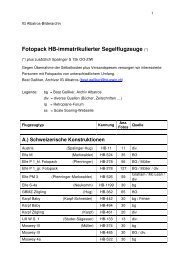 Fotopack HB-immatrikulierter Segelflugzeuge (*) - IG Albatros