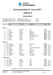 Schneesporttag 29. Januar 2011 RANGLISTE - Skiclub Sörenberg