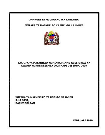 Mafanikio ya Miaka Minne ya Serikali ya Awamu ya Nne - Ministry of ...