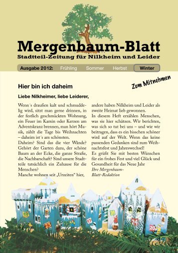 Mergenbaum-Blatt Winter 2012 - von Wolfgang Giegerich