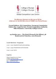 Ewoud Sakkers, DG Competition, European ... - College of Europe