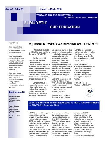Januari - Tanzania Education Network/Mtandao wa Elimu Tanzania ...