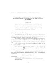 SUFFICIENT CONDITIONS FOR UNIVALENCE AND ... - UBB Cluj