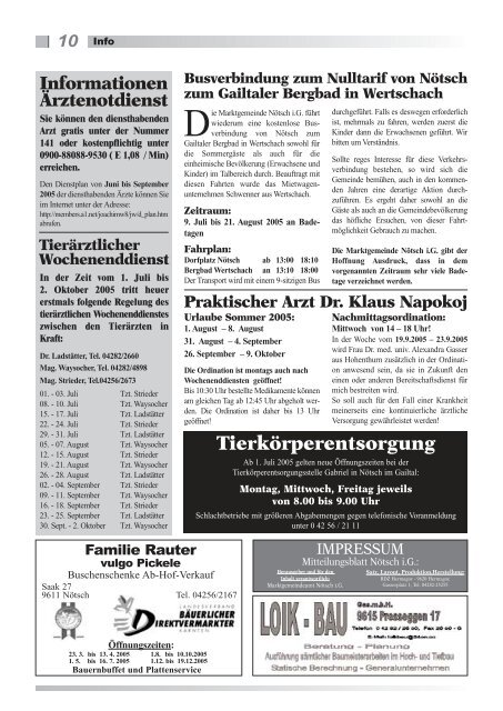 Mitteilungsblatt - Marktgemeinde Nötsch