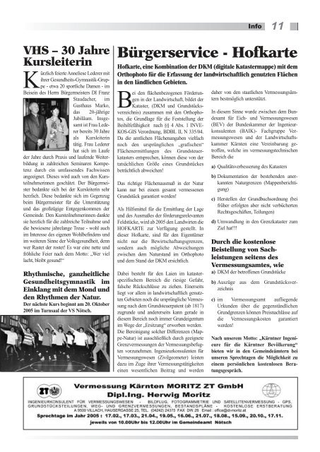 Mitteilungsblatt - Marktgemeinde Nötsch