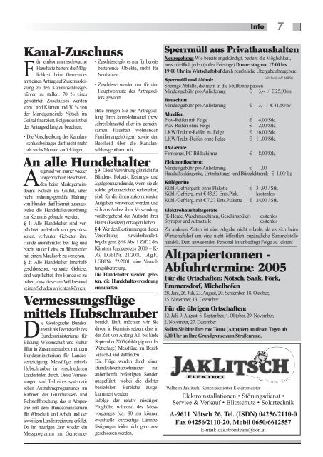 Mitteilungsblatt - Marktgemeinde Nötsch