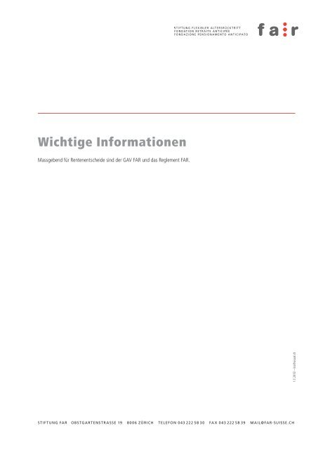 Wichtige Informationen» herunterladen - Stiftung FAR