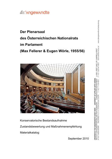 Der Plenarsaal des Österreichischen Nationalrats im Parlament ...