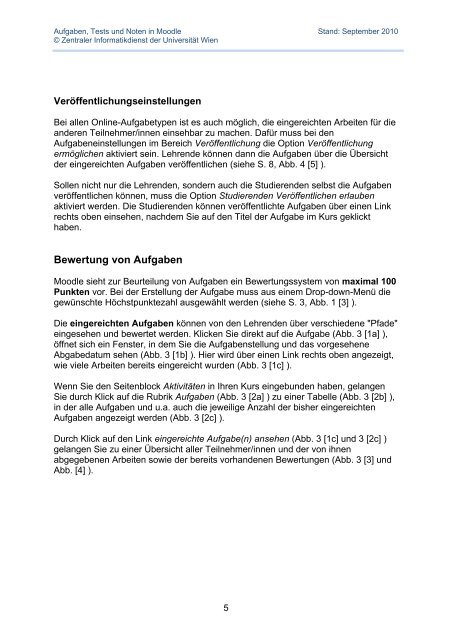 Aufgaben, Tests und Noten in Moodle - Zentraler Informatikdienst ...