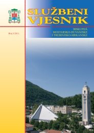 vjesnik službeni - Biskupije Mostar-Duvno i Trebinje-Mrkanj