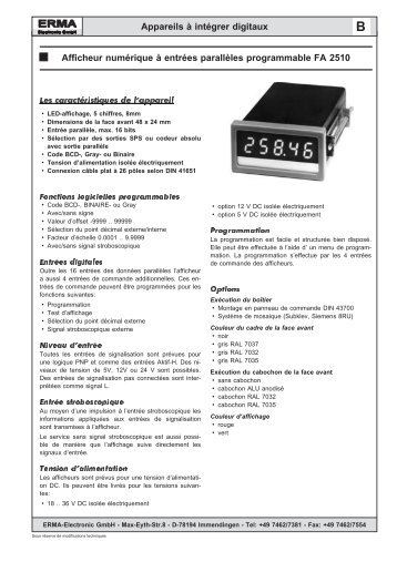 fr - ERMA - Electronic GmbH
