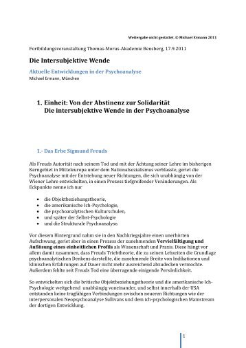 Von der Abstinenz zur Solidarität Die intersubjektive Wende in der ...