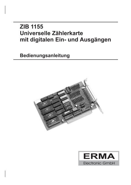 5.5. Anschluß der Ein- und Ausgänge - ERMA - Electronic GmbH
