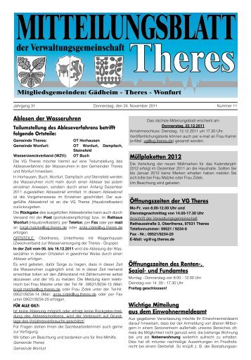 Mitteilungsblatt November 2011 - Wonfurt