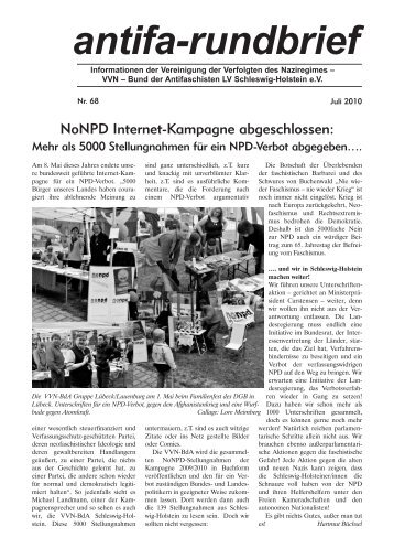 antifa-rundbrief 68 (7/2010) - VVN-BdA Schleswig-Holstein