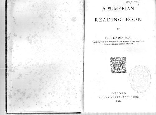 A SUMERIAN READING - BOOK - Free History Ebooks