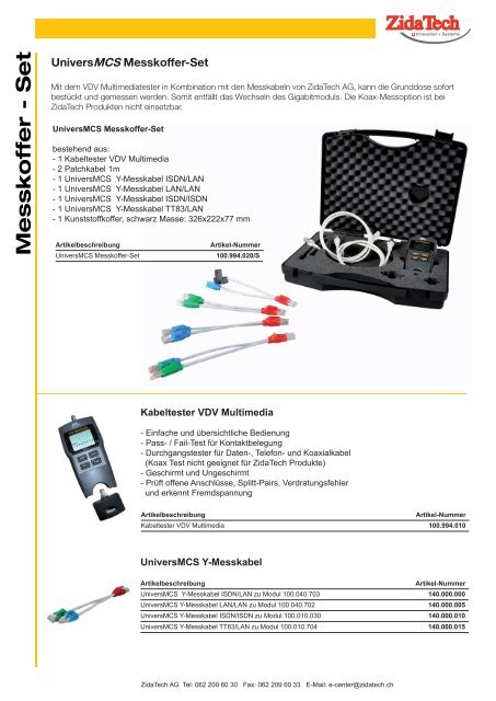 Messkoffer - Set - ZidaTech AG