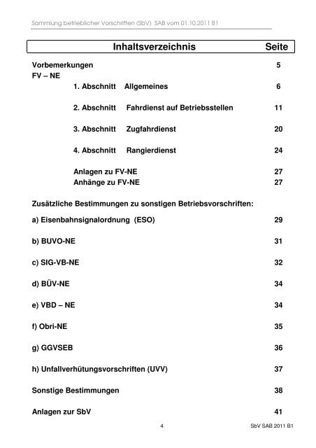 Sammlung betrieblicher Vorschriften (SbV) - Erms-Neckar-Bahn AG