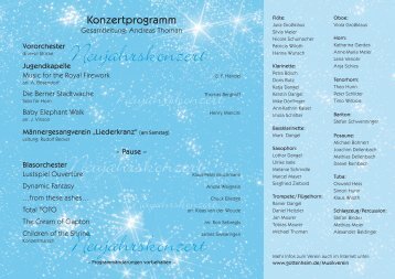 Konzertprogramm - Gottenheim