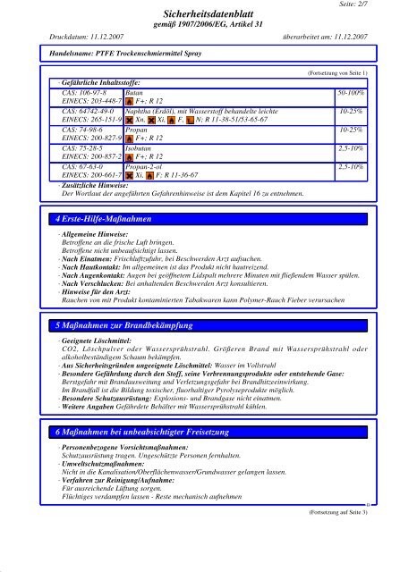 Sicherheitsdatenblatt