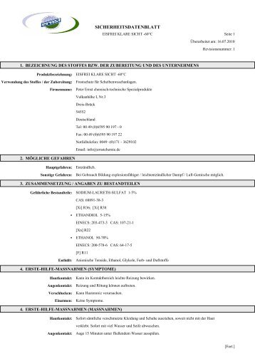 Sicherheitsdatenblatt
