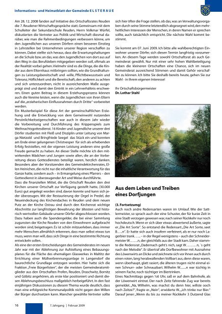 Blickpunkt, Ausgabe 1/2009 - Gemeinde Elsteraue