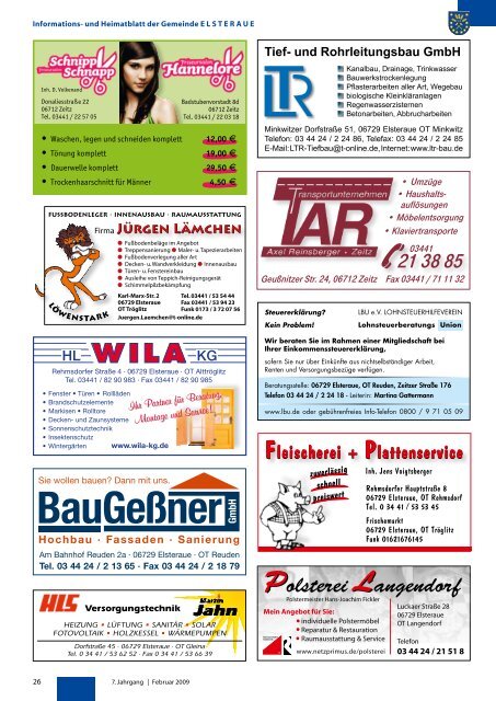 Blickpunkt, Ausgabe 1/2009 - Gemeinde Elsteraue