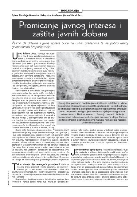 Pogledajte Zvona u PDF obliku - Riječka nadbiskupija
