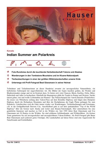 Indian Summer am Polarkreis - Hauser exkursionen
