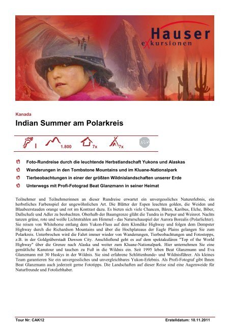 Indian Summer am Polarkreis - Hauser exkursionen