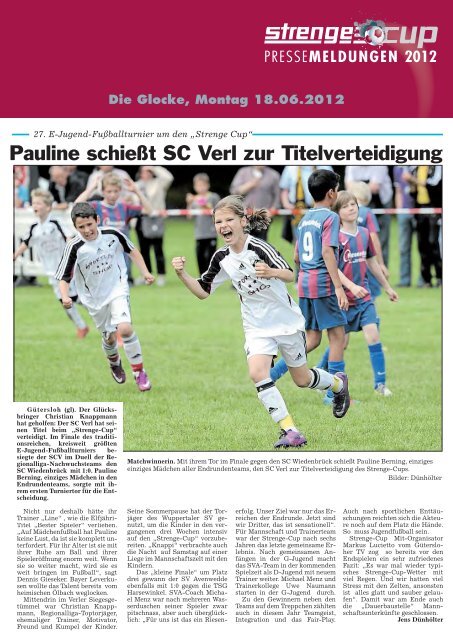 Pauline schießt SC Verl zur Titelverteidigung - Strenge-Cup 2012