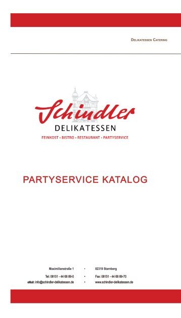 PARTYSERVICE KATALOG - Schindler Delikatessen