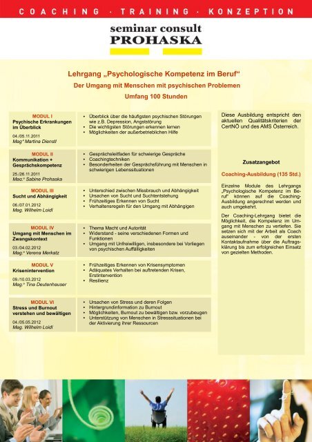 Lehrgangsfolder in Pdf... - Seminar Consult