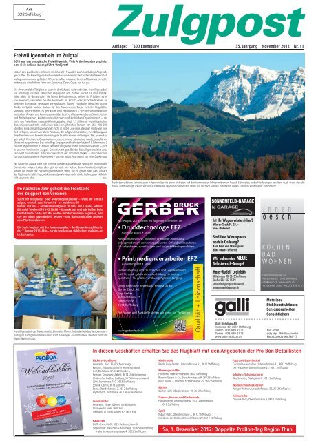 Zulgpost 11 2012 - Gerber Druck AG