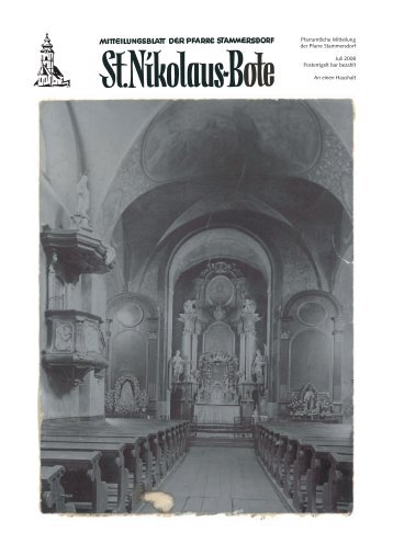 Pfarramtliche Mitteilung der Pfarre Stammersdorf Juli 2008 ...