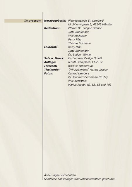 Pfarrmitteilungen Weihnachten 2012 - St. Lamberti