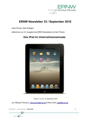 ERNW Newsletter 33 / September 2010