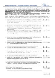 Medizinischer Fragebogen für Leistungsdiagnostik (pdf) - Radlabor