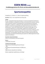 Sportosteopathie - Eden Reha