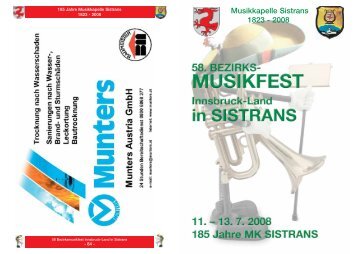 Festschrift (4MB) zum Bezirksmusikfest 2008 in Sistrans