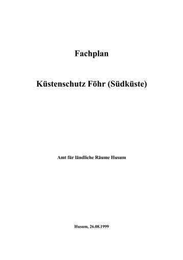 Fachplan Küstenschutz Föhr (Südküste) - Schleswig-Holstein