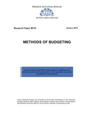 Research Paper: Methods of Budgeting - Northern Ireland Assembly